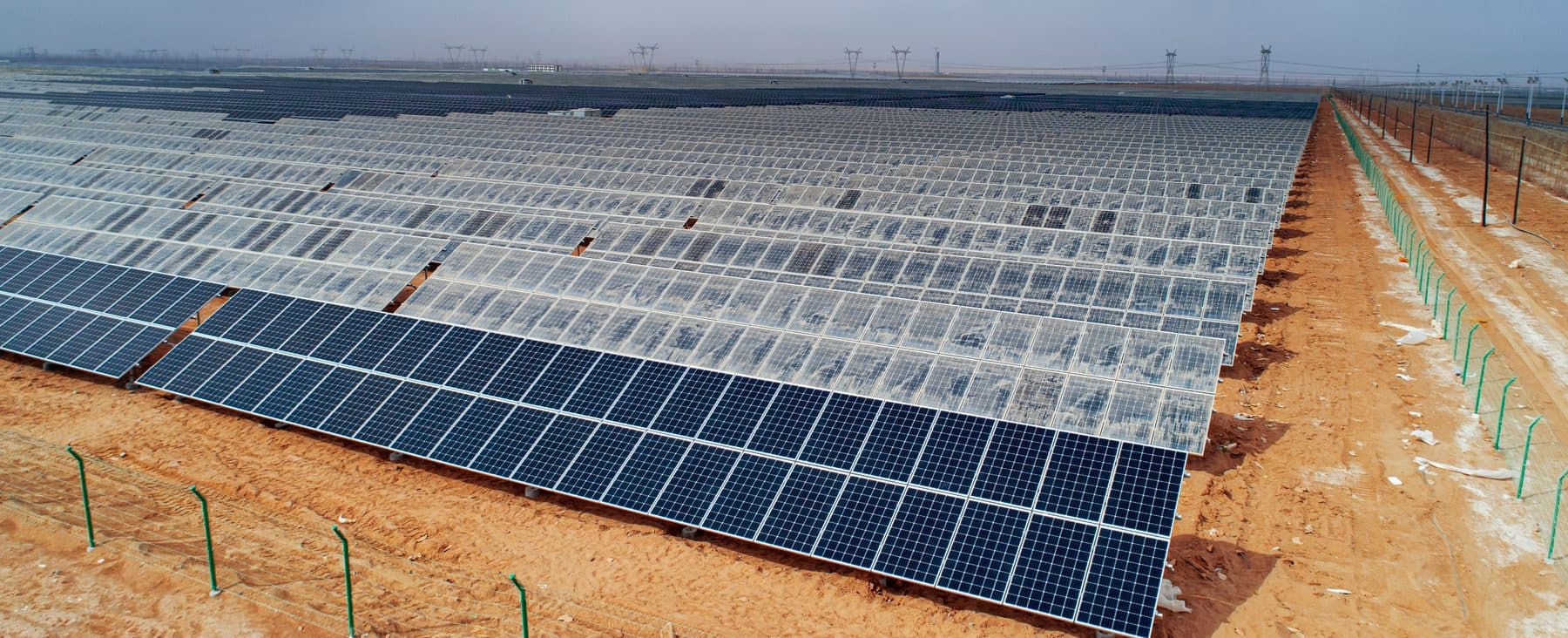 Solar photovoltaic module array at an energy installation